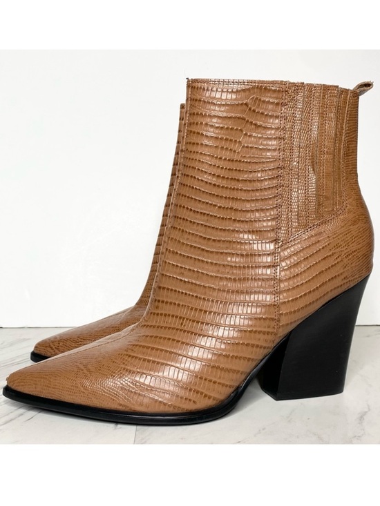 Marc Fisher Shoes - Marc Fisher Mariel Brown Leather Heeled Bootie 11M